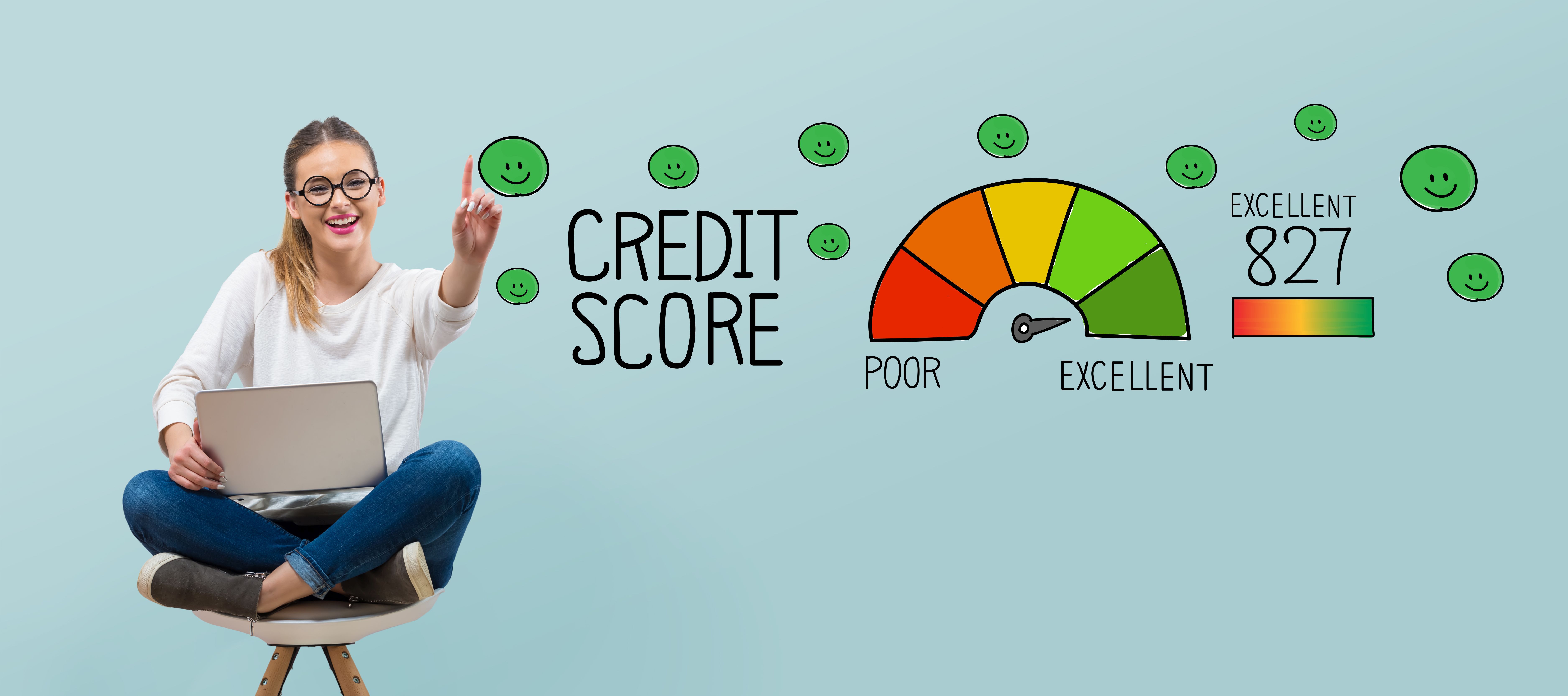 Girl showing her credit score